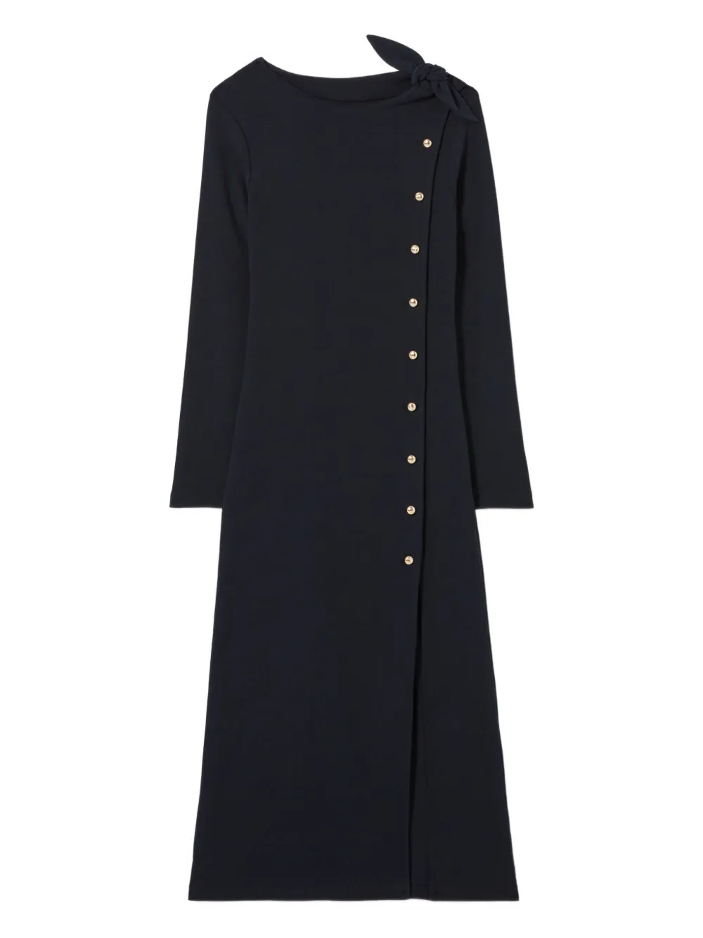 Claudie Pierlot Womens Long Slim-fit Stretch-knit Midi Dress Navy In Black