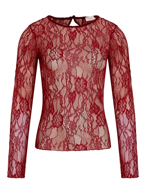 Triya Blusa mangas longas com renda floral