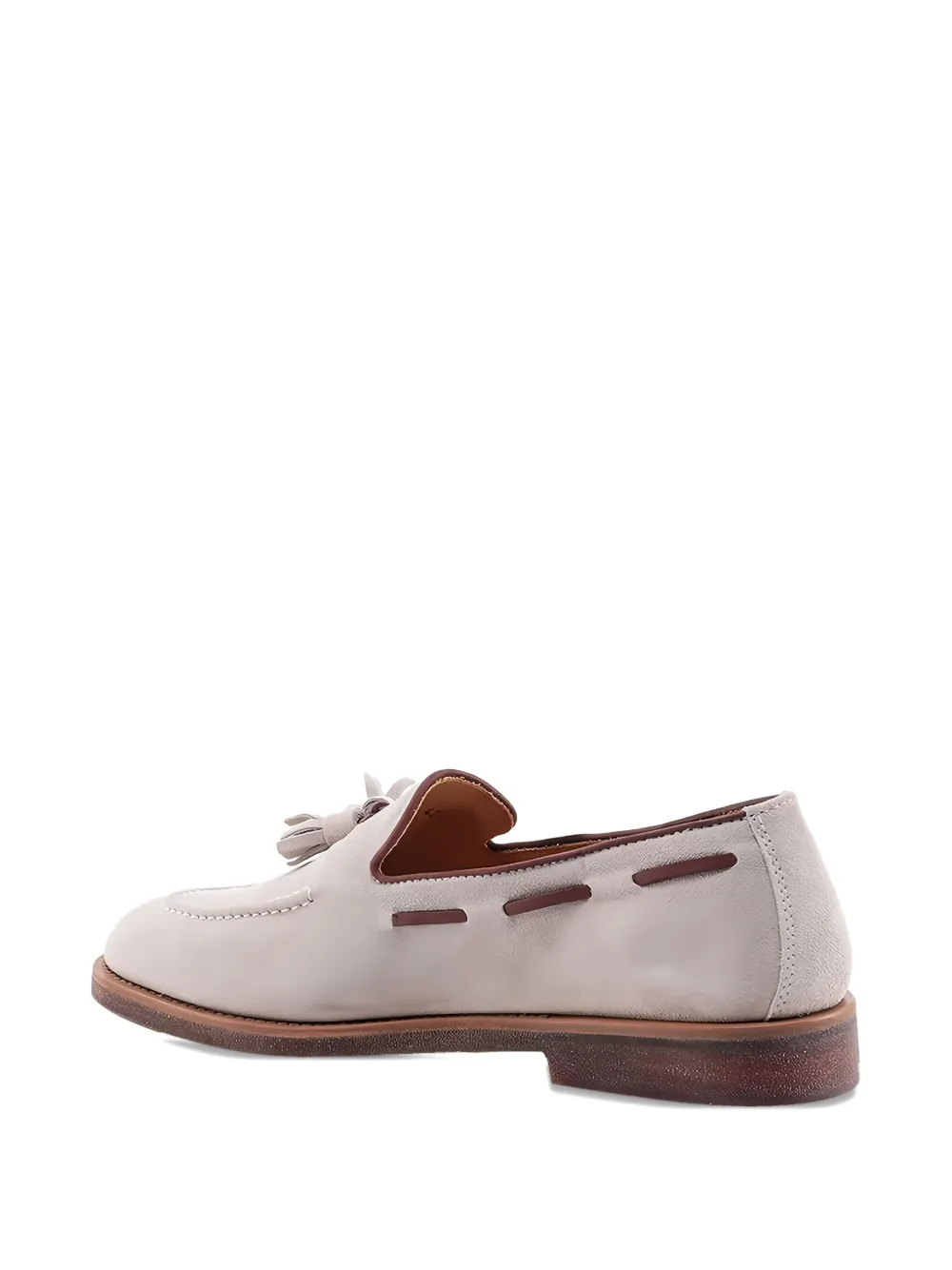 Brunello Cucinelli tassel suede loafers Neutrals