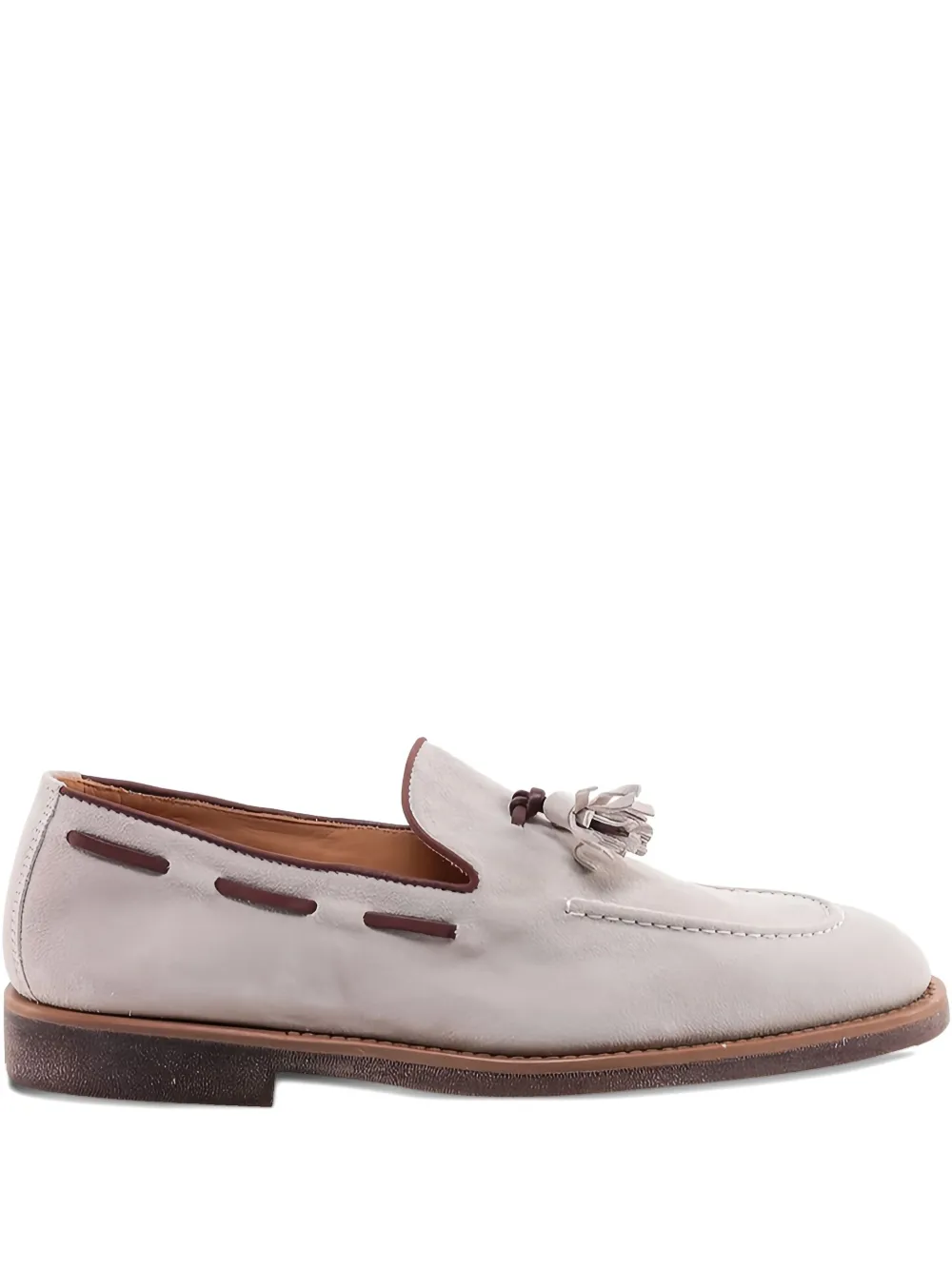 Brunello Cucinelli tassel suede loafers Neutrals