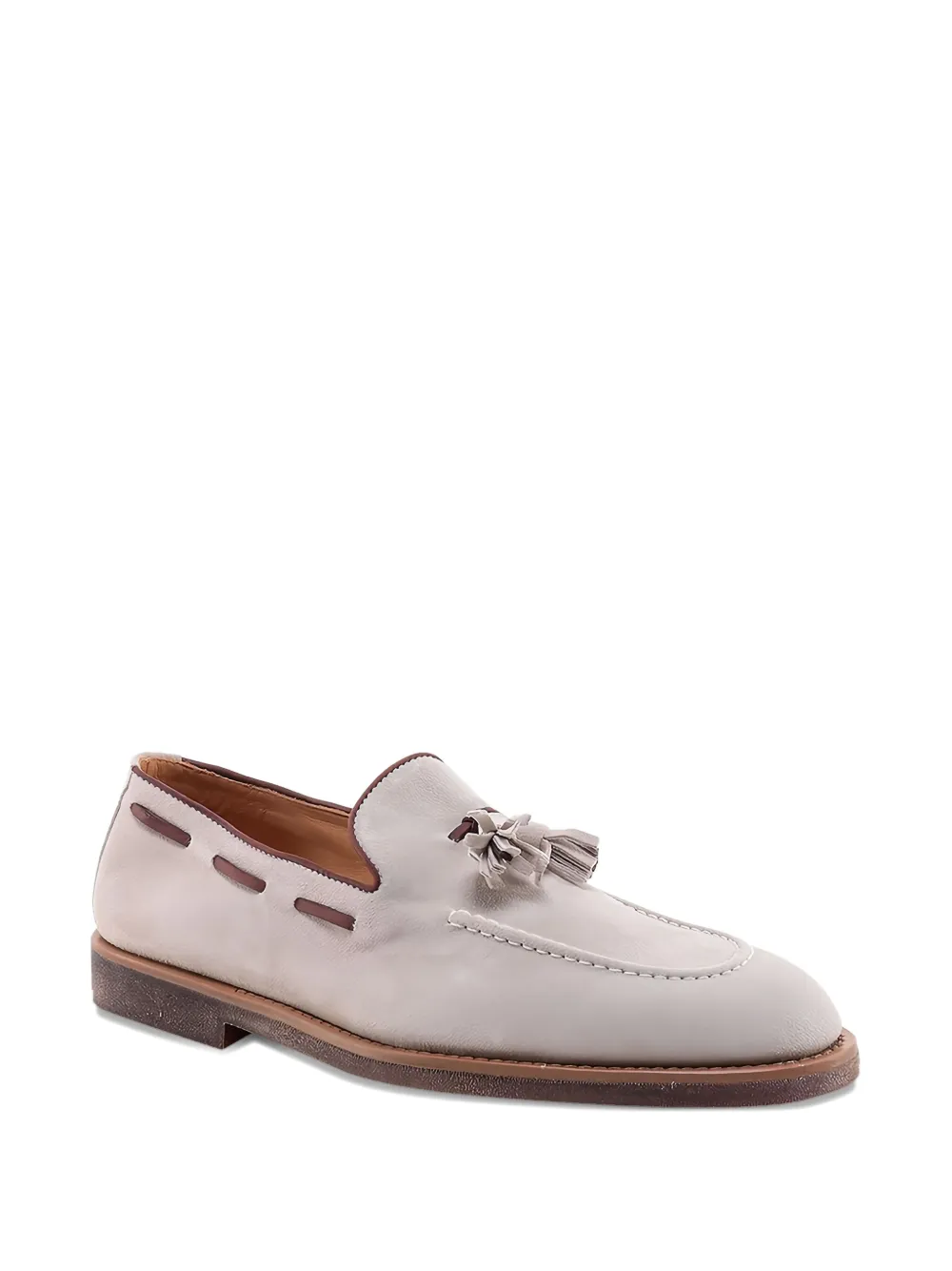 Brunello Cucinelli tassel suede loafers Neutrals