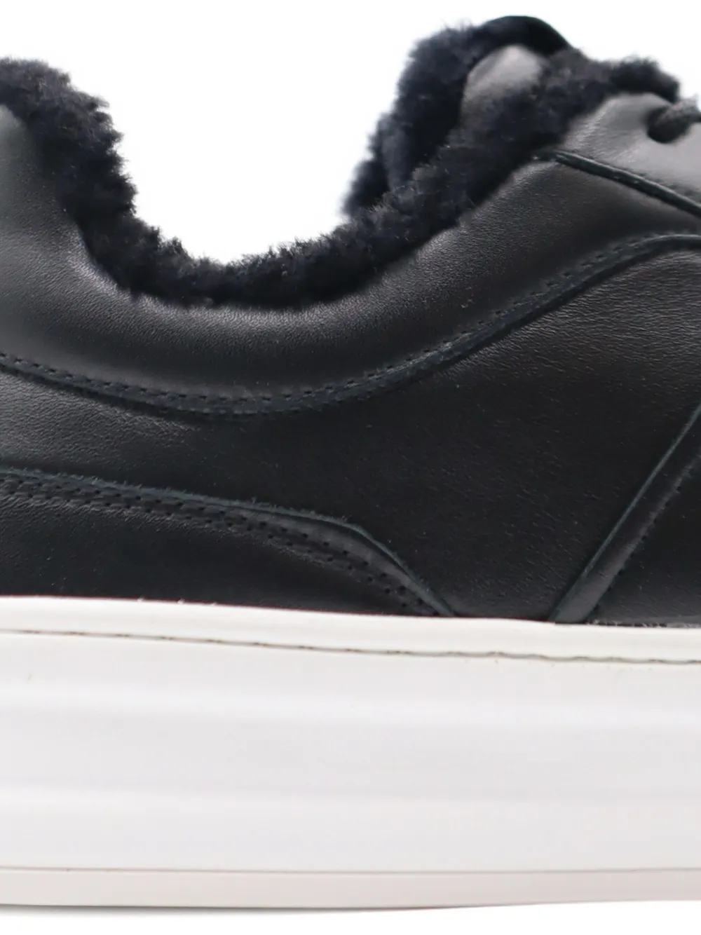 Tod's Lace-up Shearling Sneakers In Black