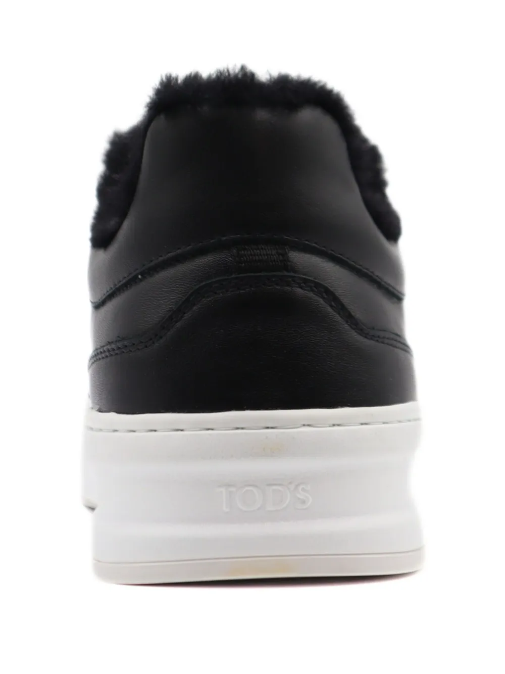 Tod's Lace-up Shearling Sneakers In Black