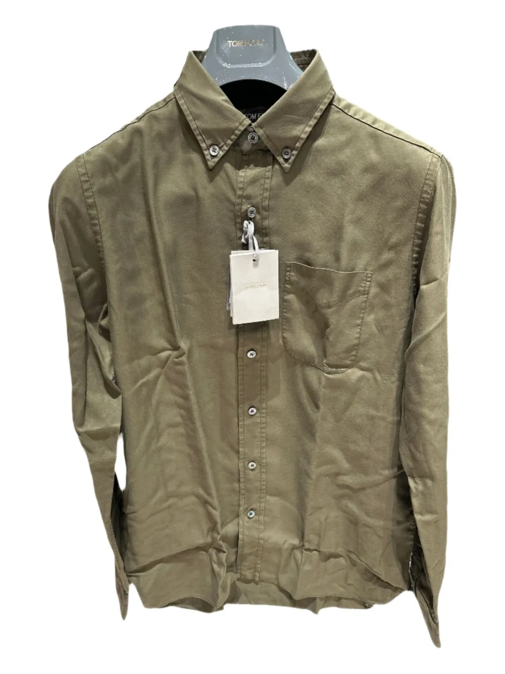 TOM FORD Button-down overhemd met borstzak Groen
