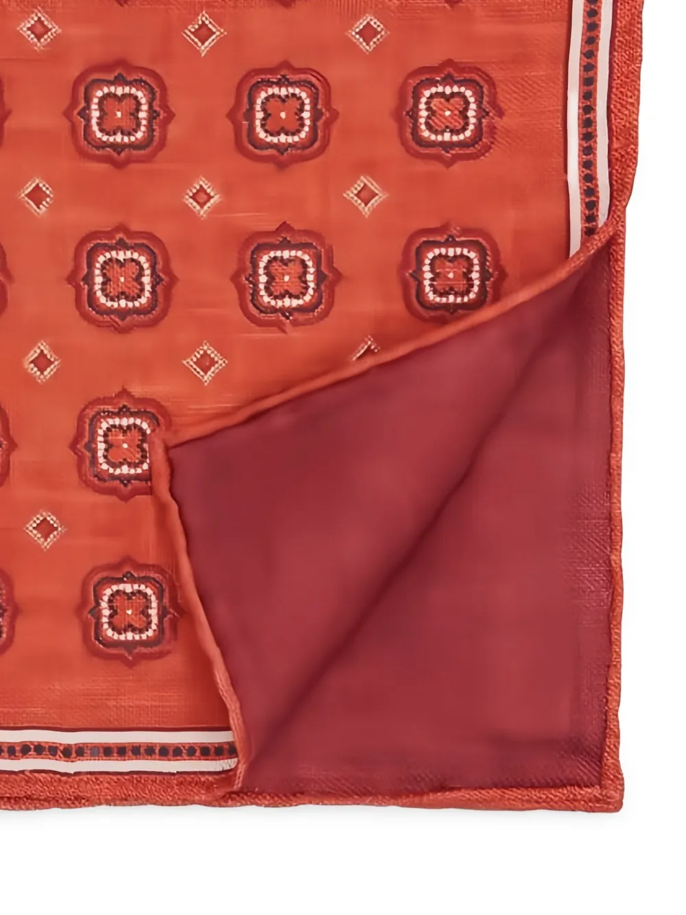 Brunello Cucinelli medallion-print pocket-square scarf Oranje