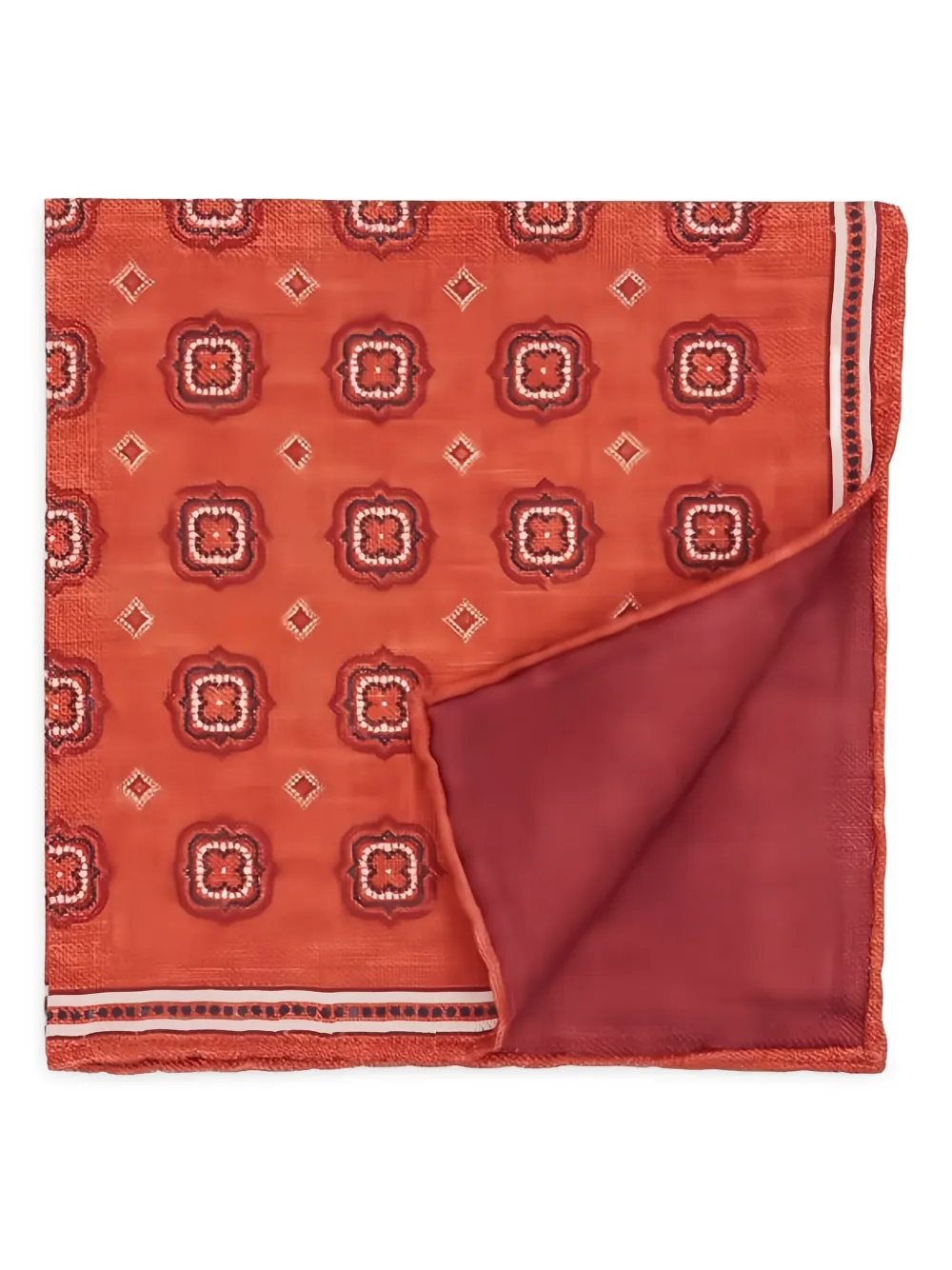 Brunello Cucinelli medallion-print pocket-square scarf Oranje