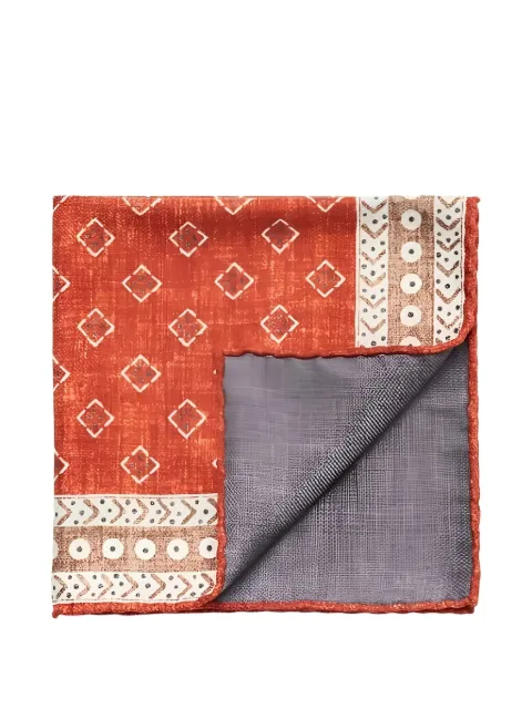 Brunello Cucinelli patterned silk square-pocket scarf