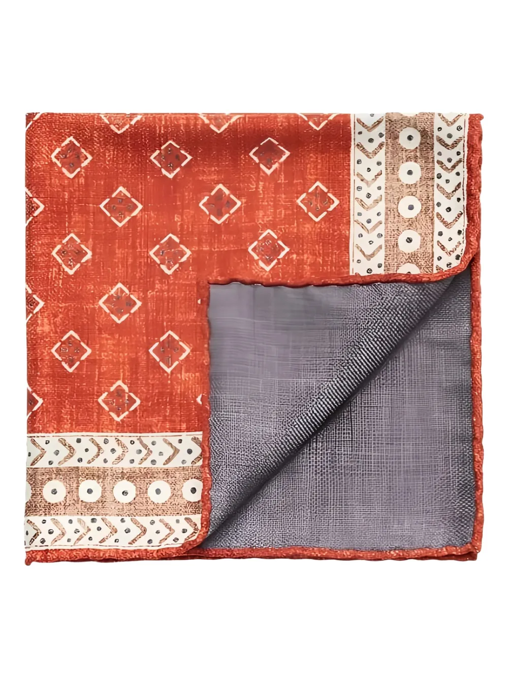 Brunello Cucinelli Zijden sjaal met patroon en vierkante zak - Oranje