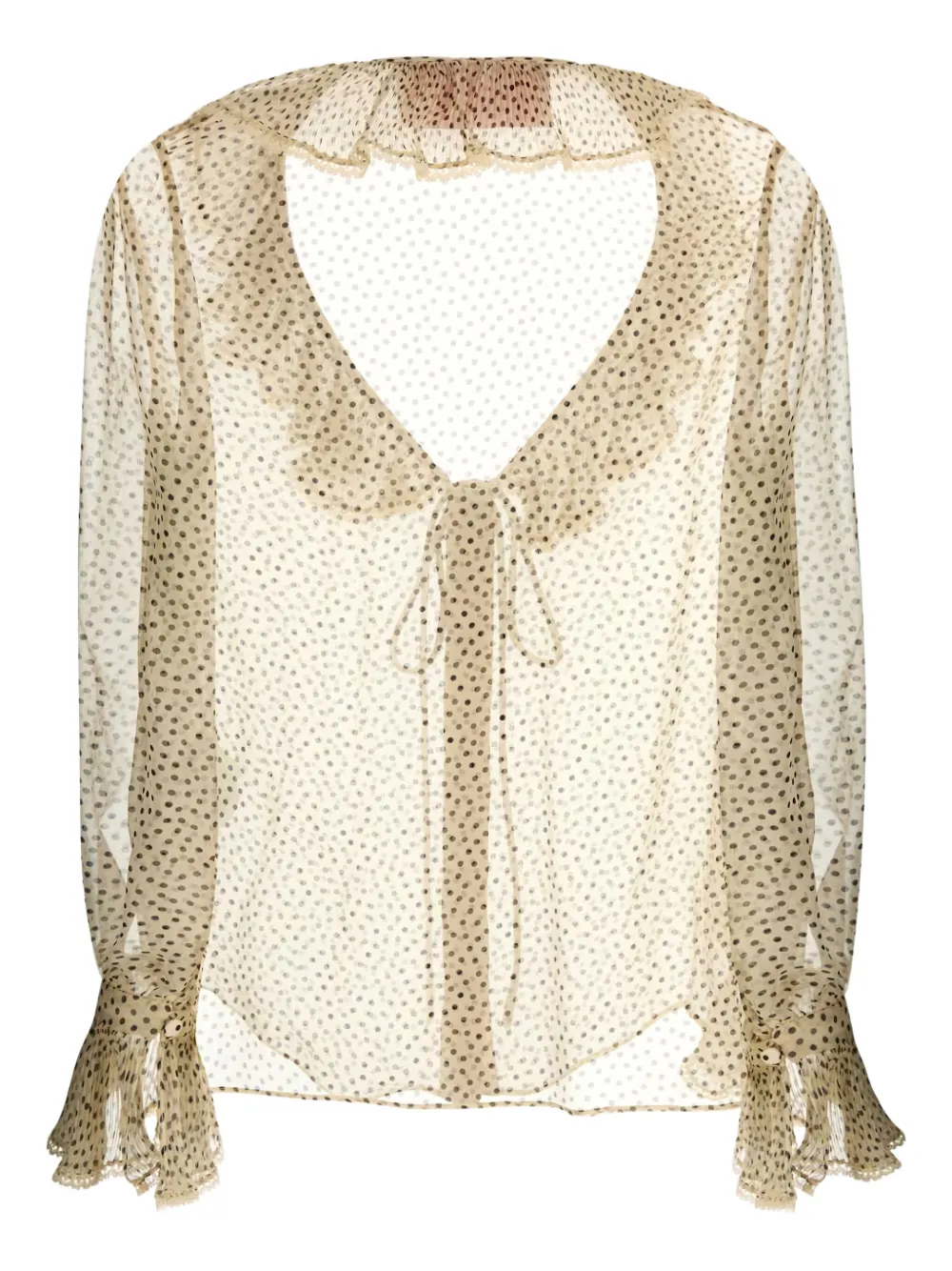Valentino Garavani ruffled polka-dot blouse - Beige