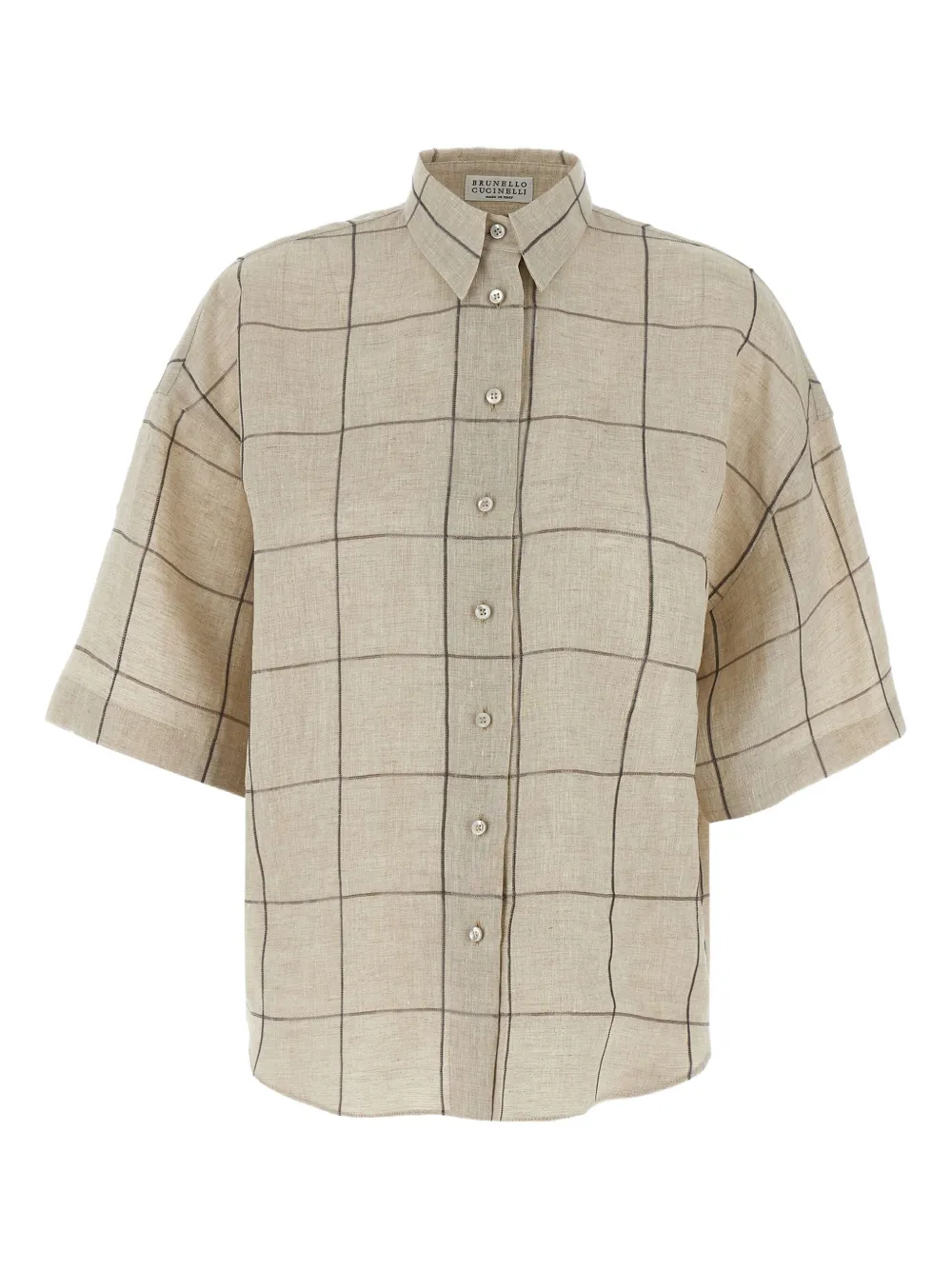 Brunello Cucinelli Geruit blouse Beige