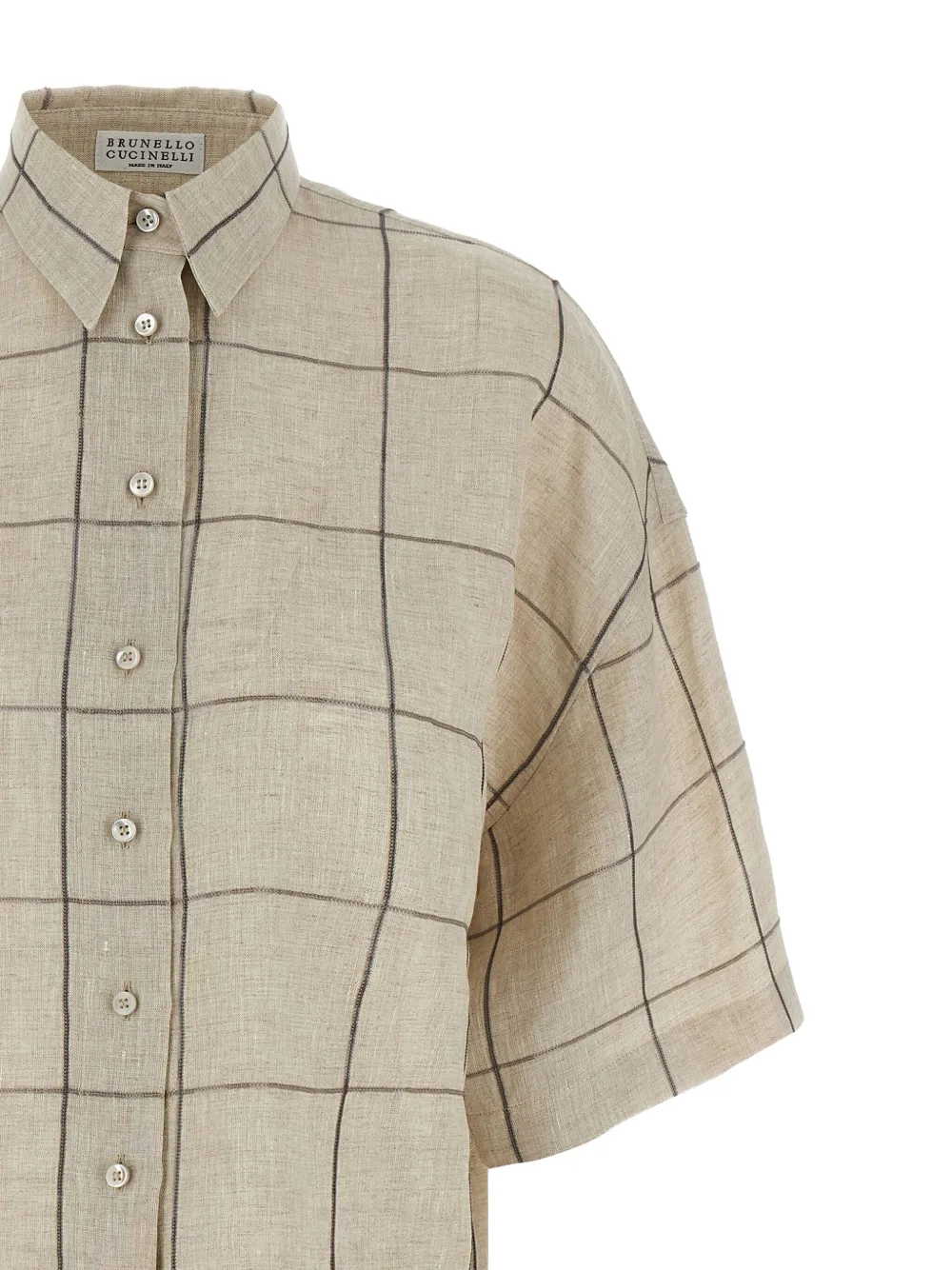 Brunello Cucinelli Geruit blouse Beige
