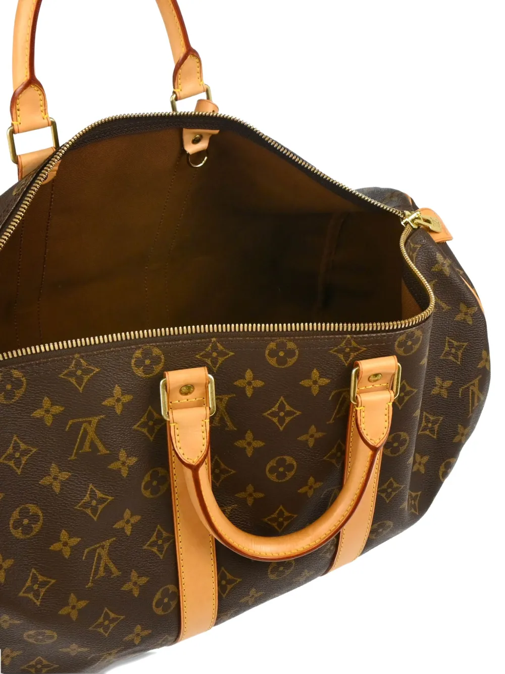 Pre-owned Louis Vuitton 2003 Monogram Keepall 45 Travel Bag In Brown