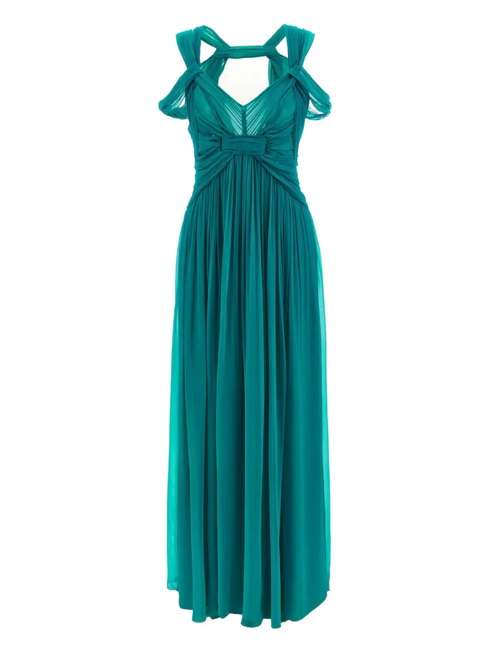 Alberta Ferretti silk pleated dress Groen