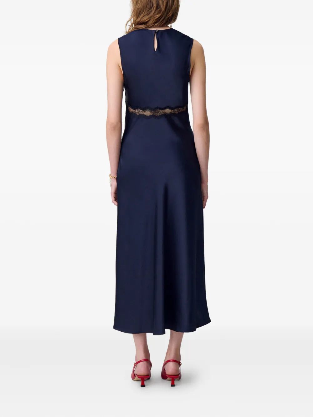 Claudie Pierlot Jurk met kanten vlak Blauw