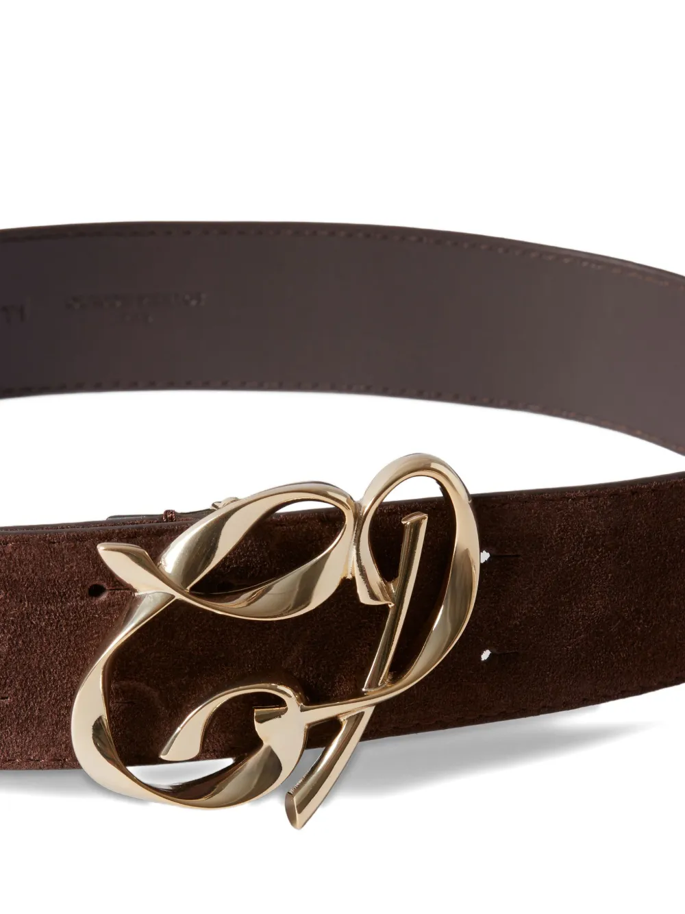  Claudie Pierlot Logo-plaque Suede Belt - Brown 