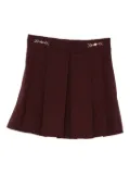 Maje pleated metal-detail mini skirt - Red