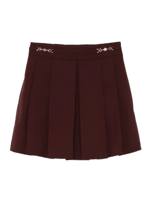 Maje pleated metal-detail mini skirt