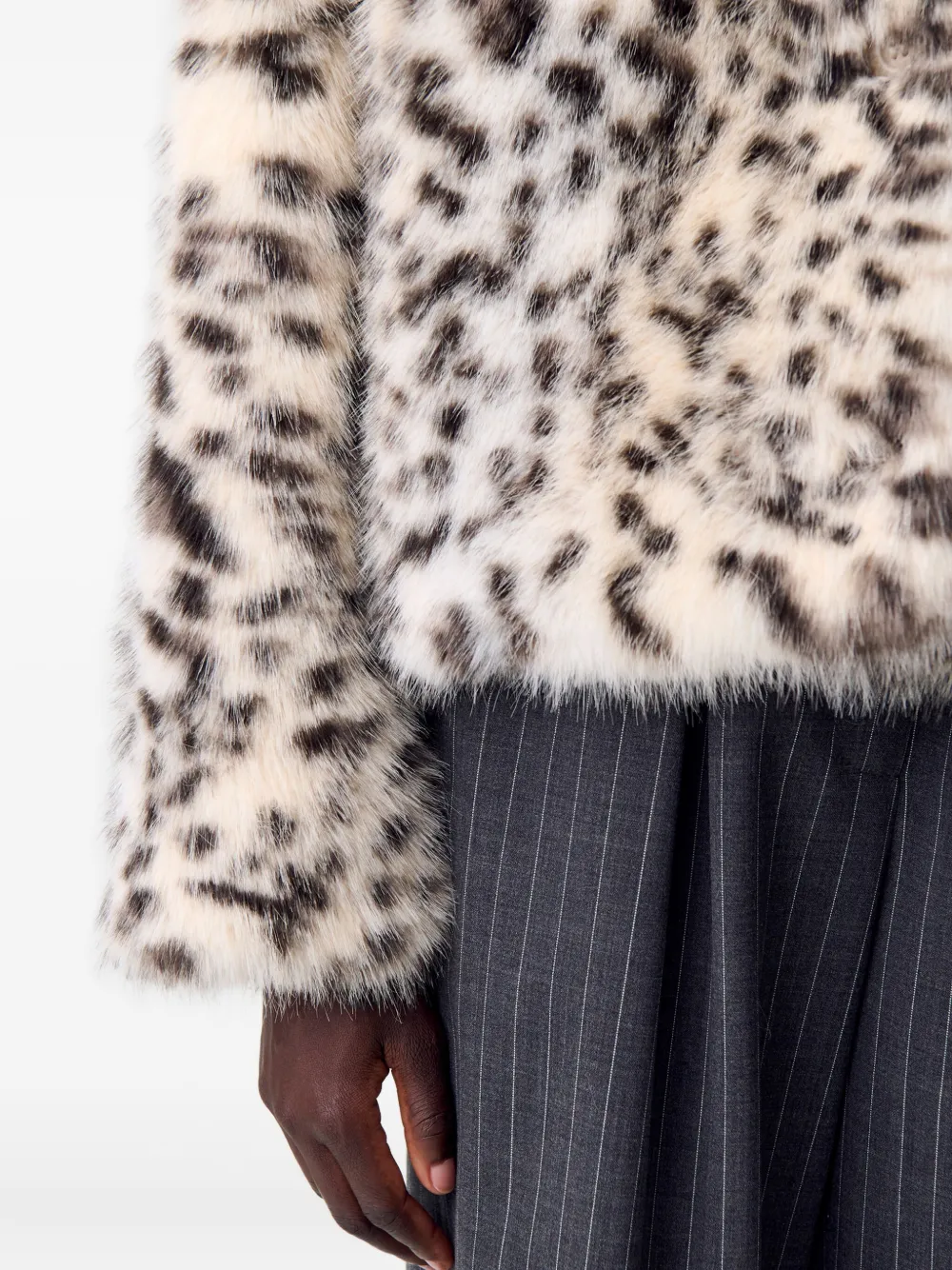 Claudie Pierlot Jack met lange mouwen en luipaardprint Beige