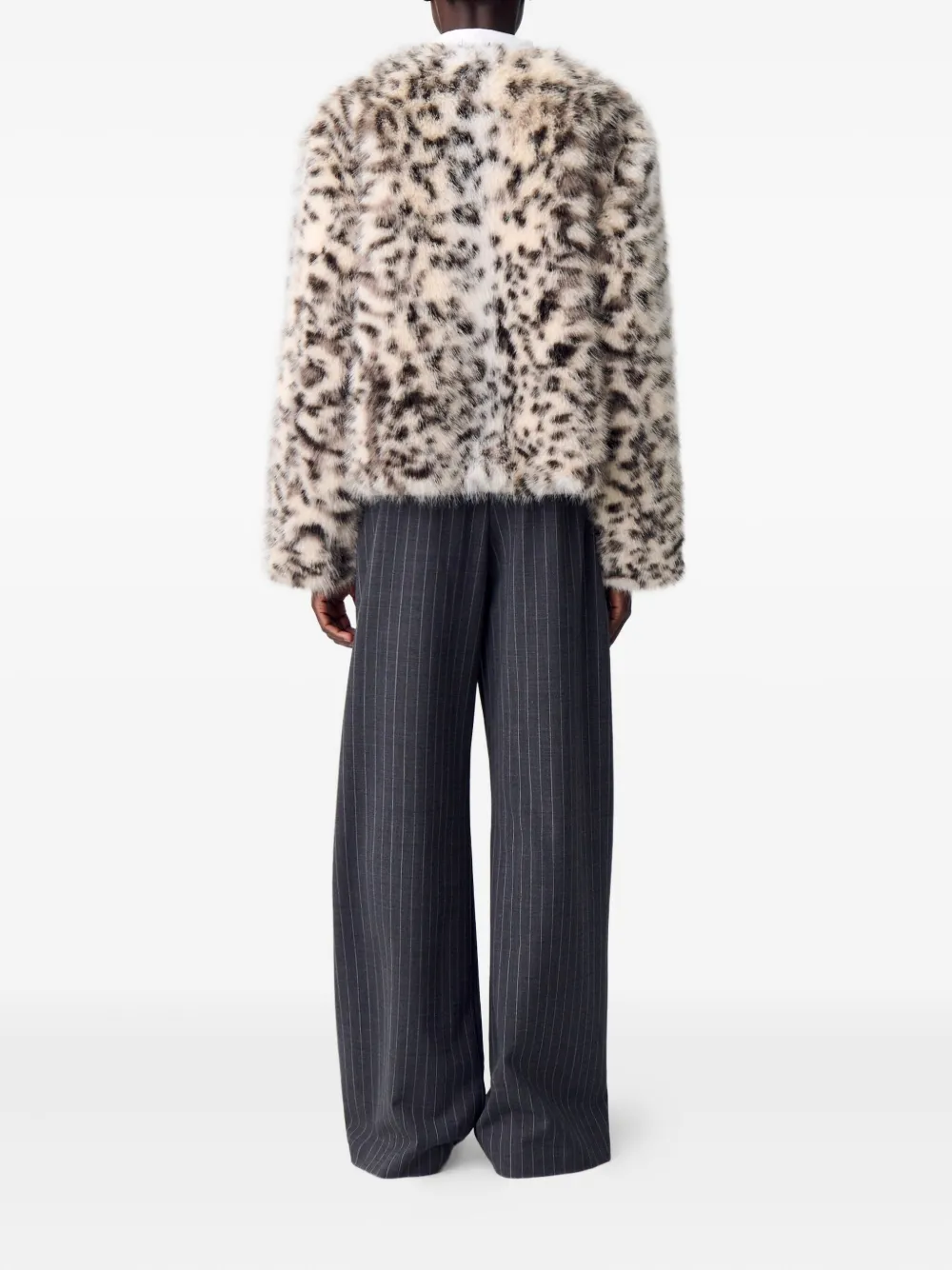 Claudie Pierlot Jack met lange mouwen en luipaardprint Beige