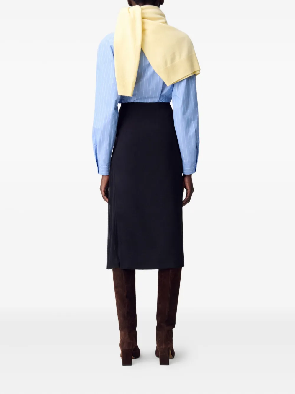 Claudie Pierlot Rok met geplooid vlak Zwart