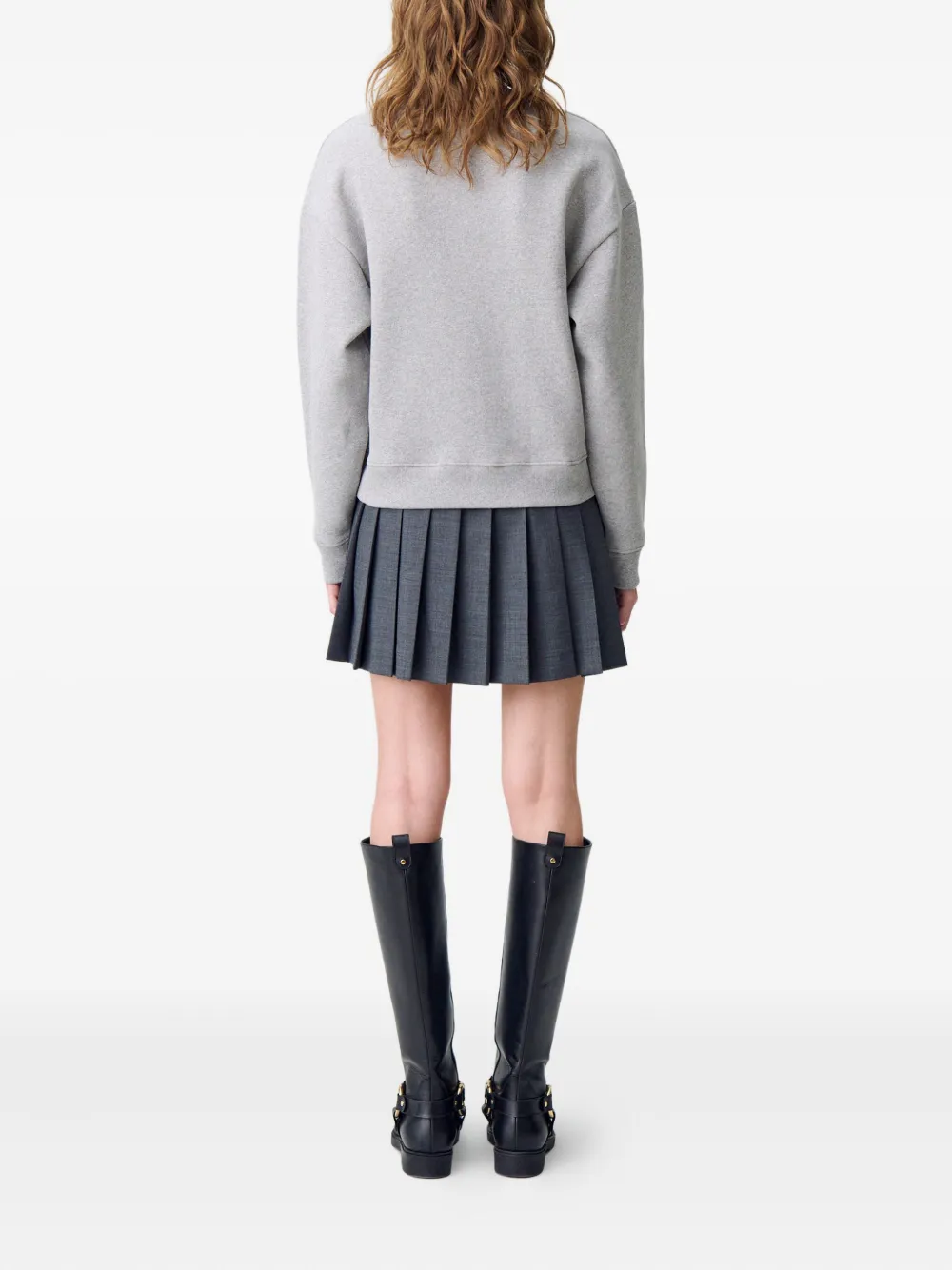 Claudie Pierlot Sweater met geborduurd logo Mottled Grey