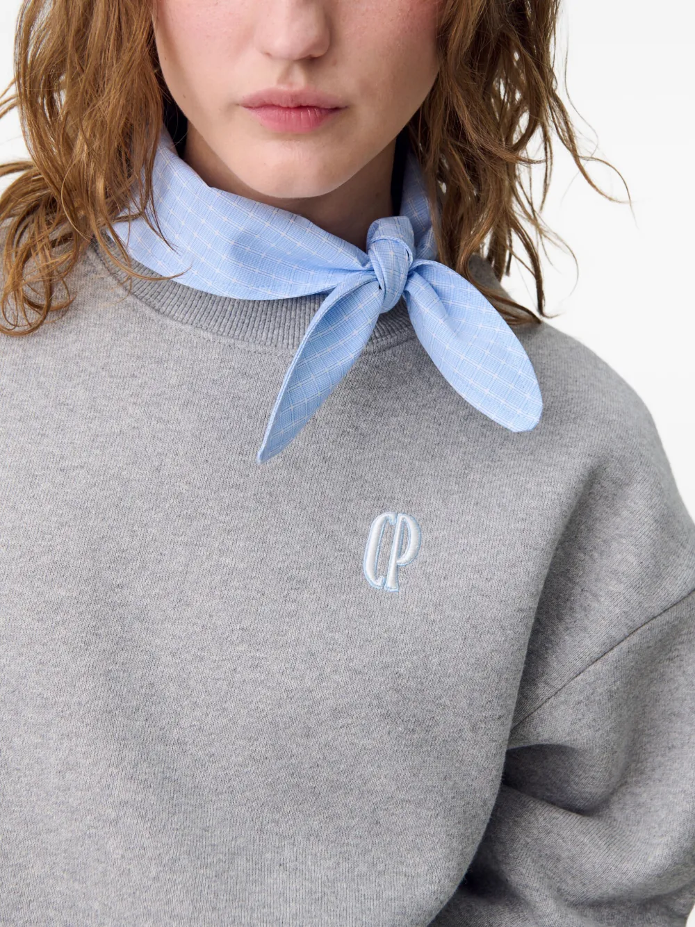 Claudie Pierlot Sweater met geborduurd logo Mottled Grey