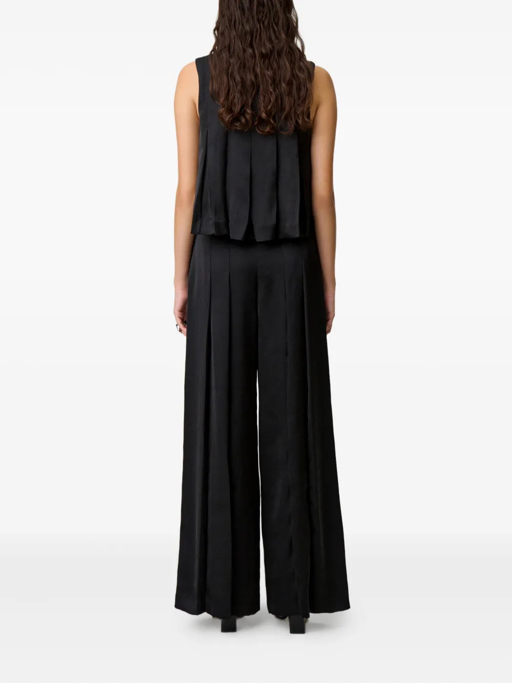 Claudie Pierlot Geplooide top verfraaid met bloemen Zwart