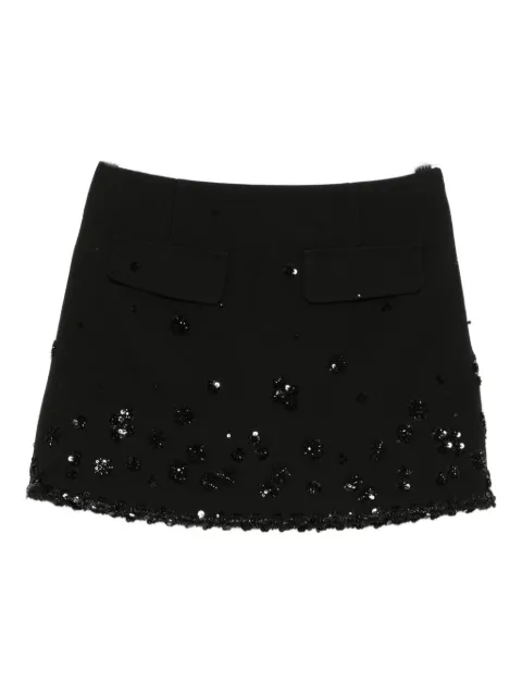 Maje sequin-embellished flap-pocket skirt