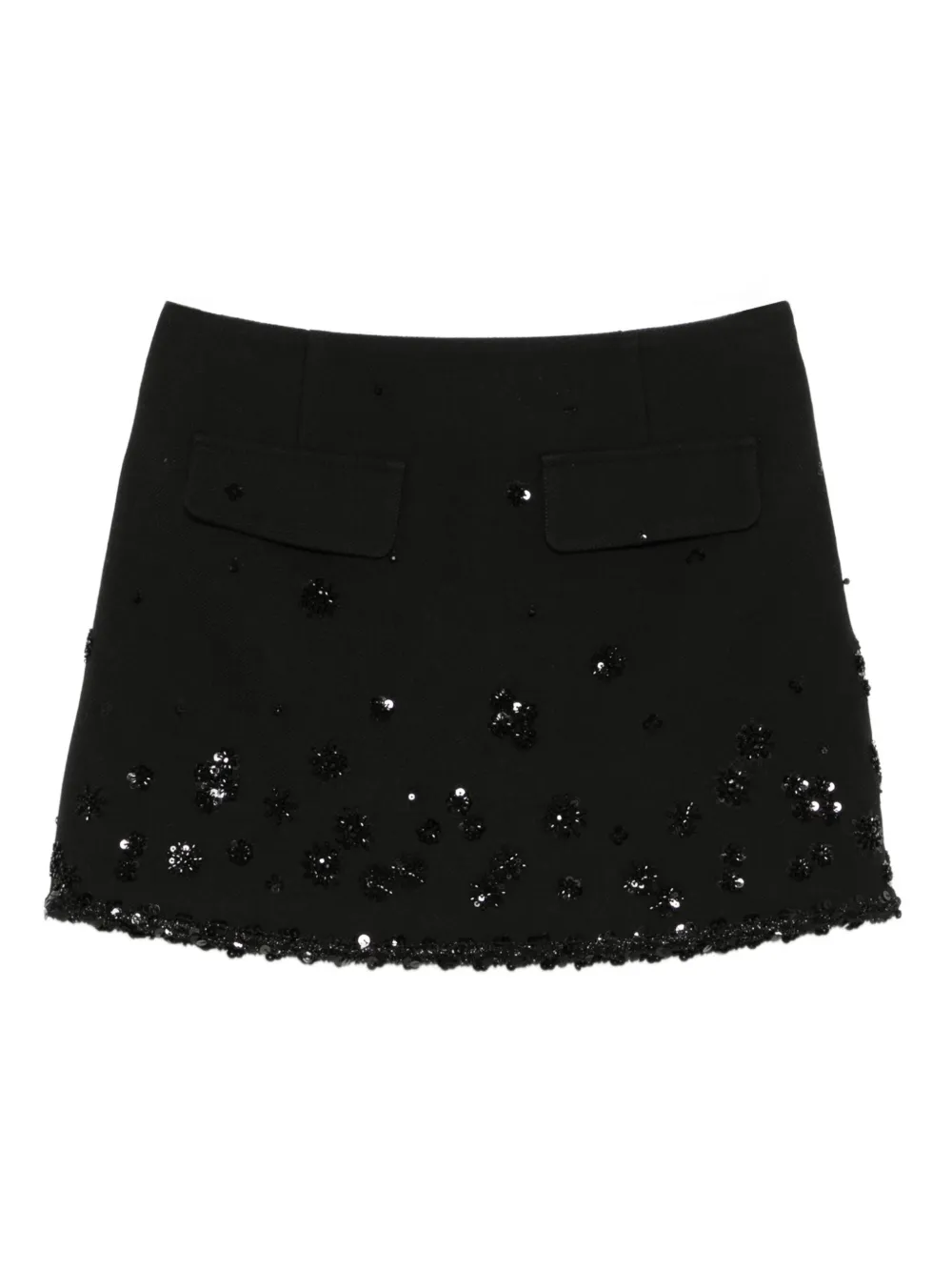 Maje sequin-embellished flap-pocket skirt | Black | Image 1