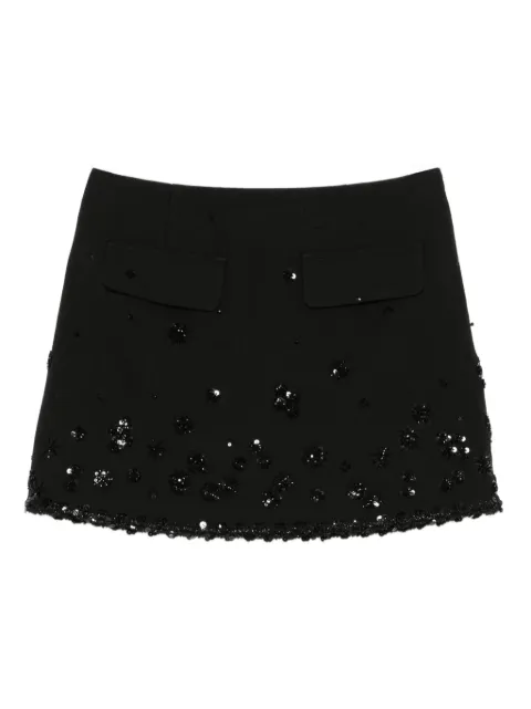 Maje sequin-embellished flap-pocket skirt