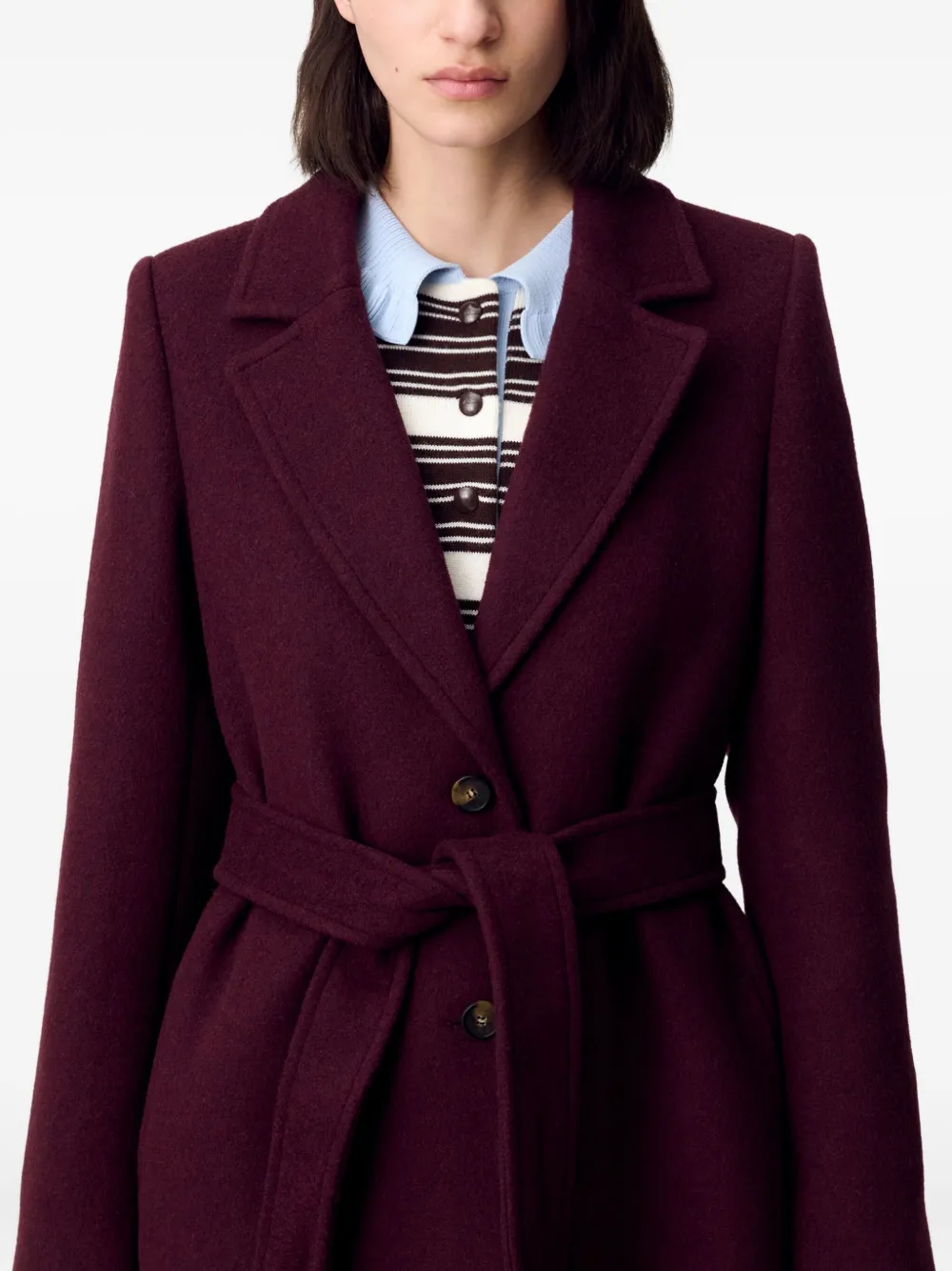 Claudie Pierlot Jas met ceintuur Rood