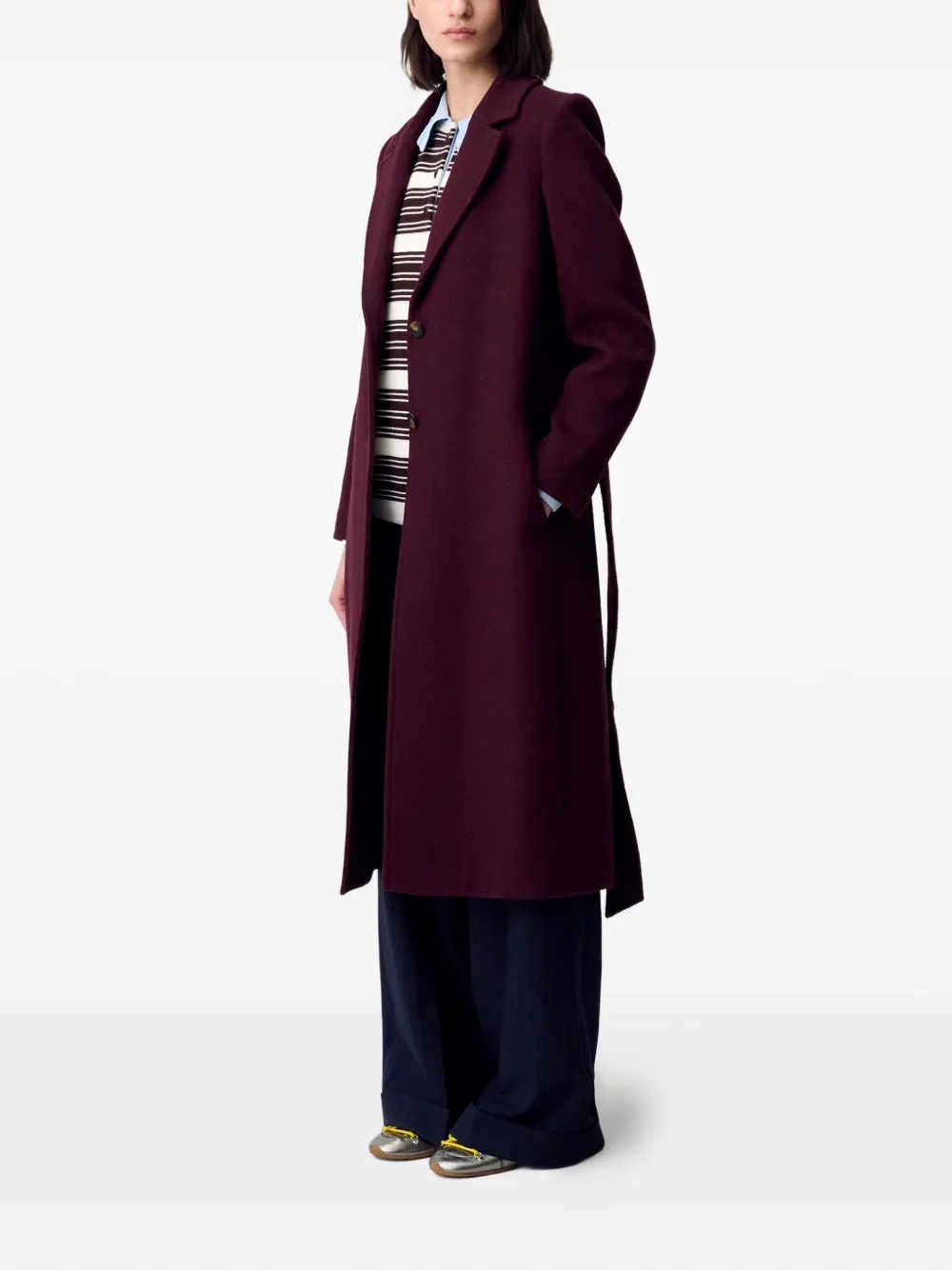 Claudie Pierlot Jas met ceintuur Rood