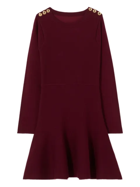 Claudie Pierlot button-detailed flared knitted dress