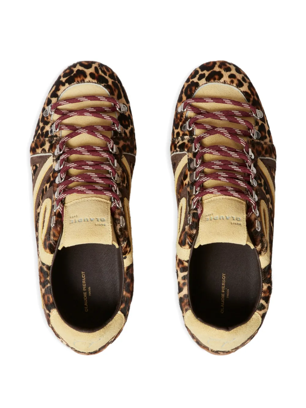 Claudie Pierlot Veterschoenen met luipaardprint Bruin