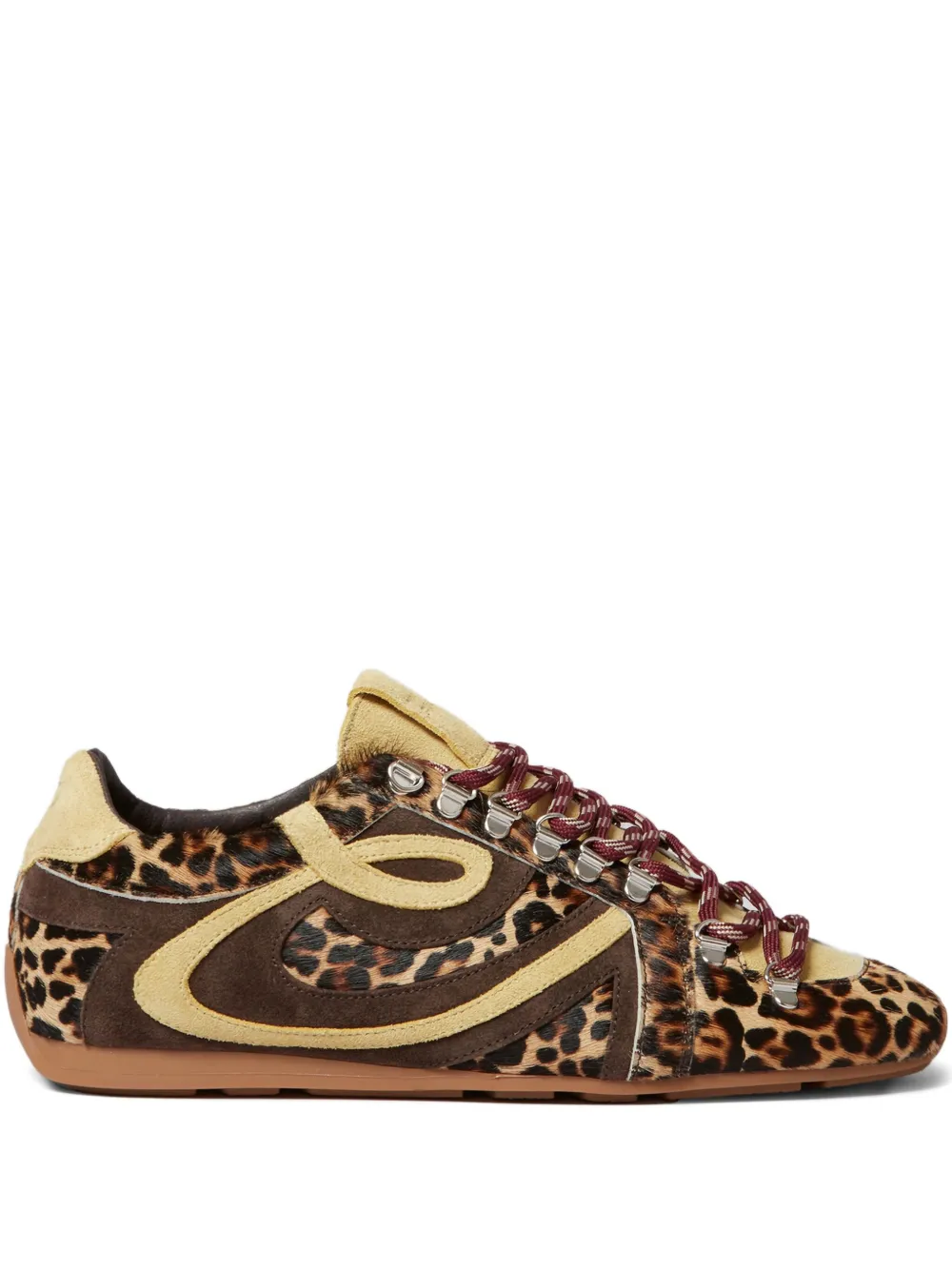 Claudie Pierlot leopard-print lace-up shoes Brown