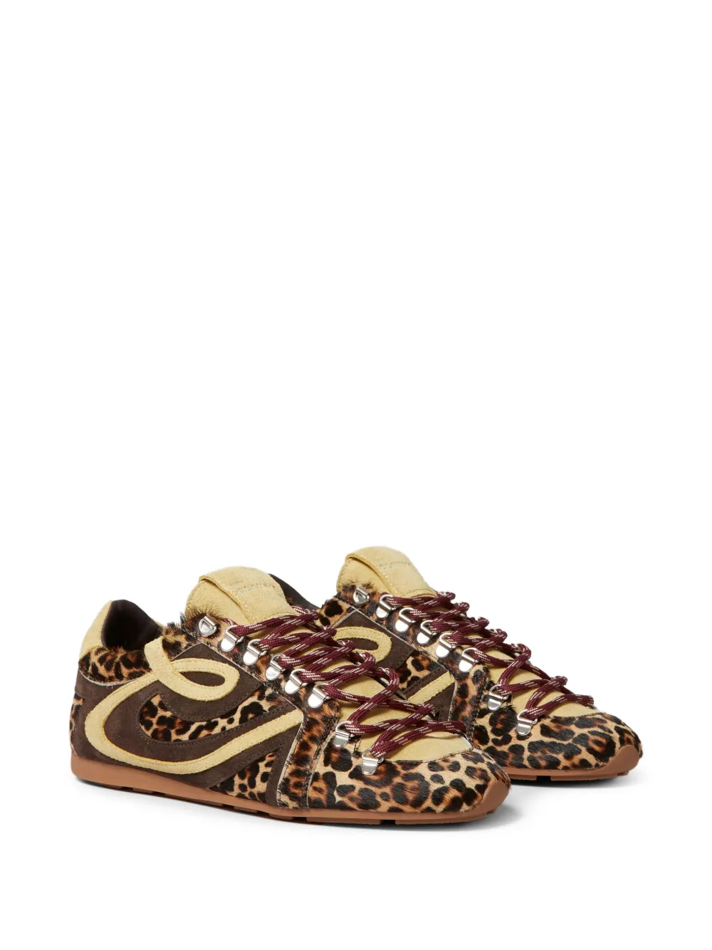 Claudie Pierlot Veterschoenen met luipaardprint - Bruin