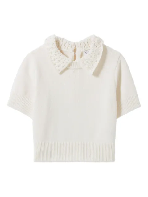 Claudie Pierlot pearl-embellished polo top