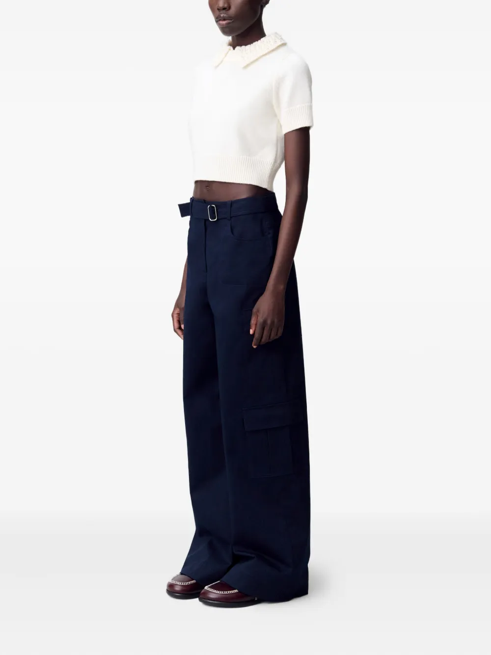 Claudie Pierlot Polotop verfraaid met parels Beige