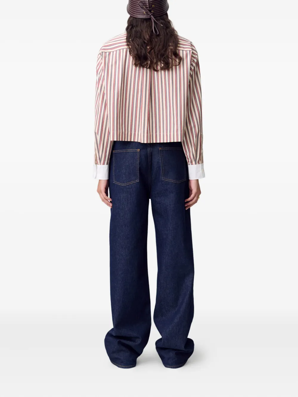 Claudie Pierlot Gestreept shirt met zak Rood