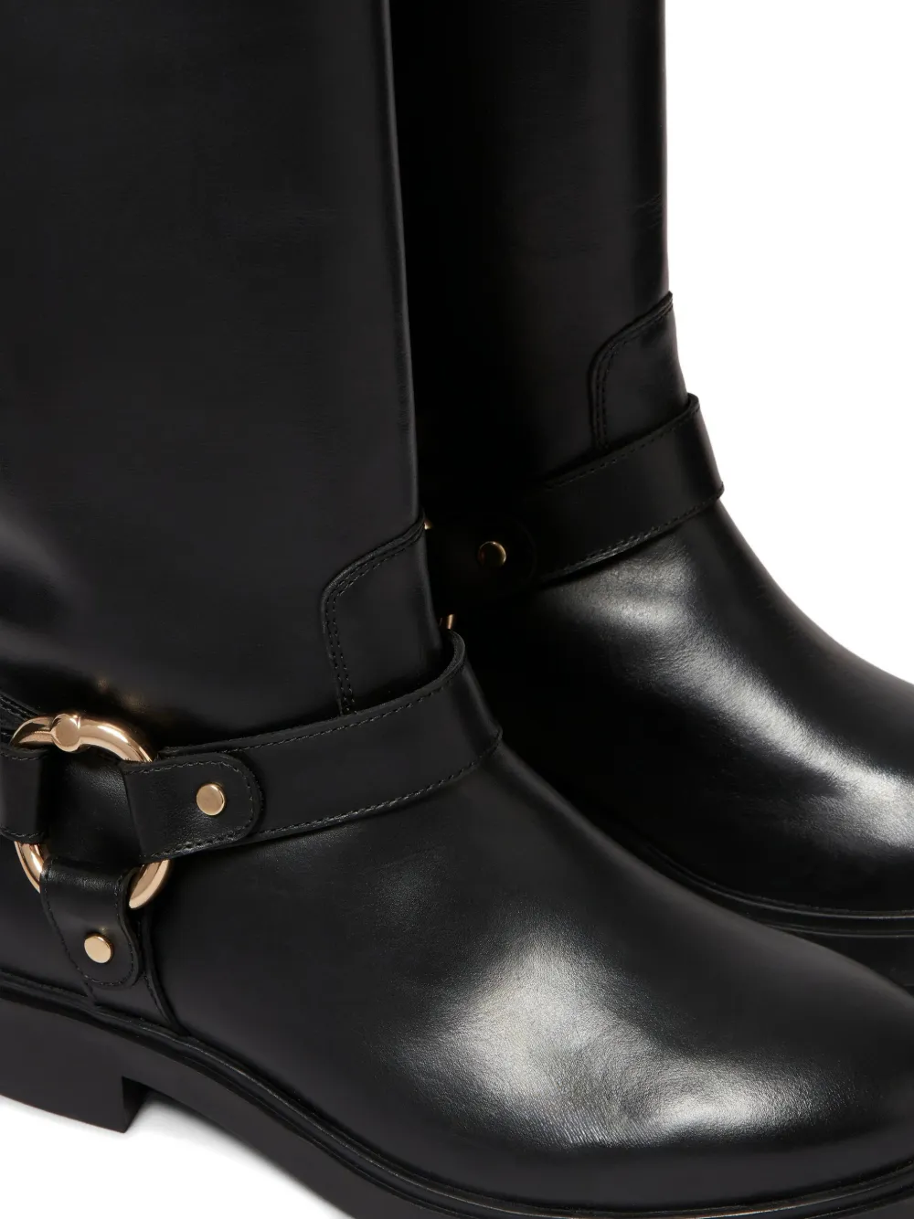 Claudie Pierlot ring-detail leather knee-high boots Black