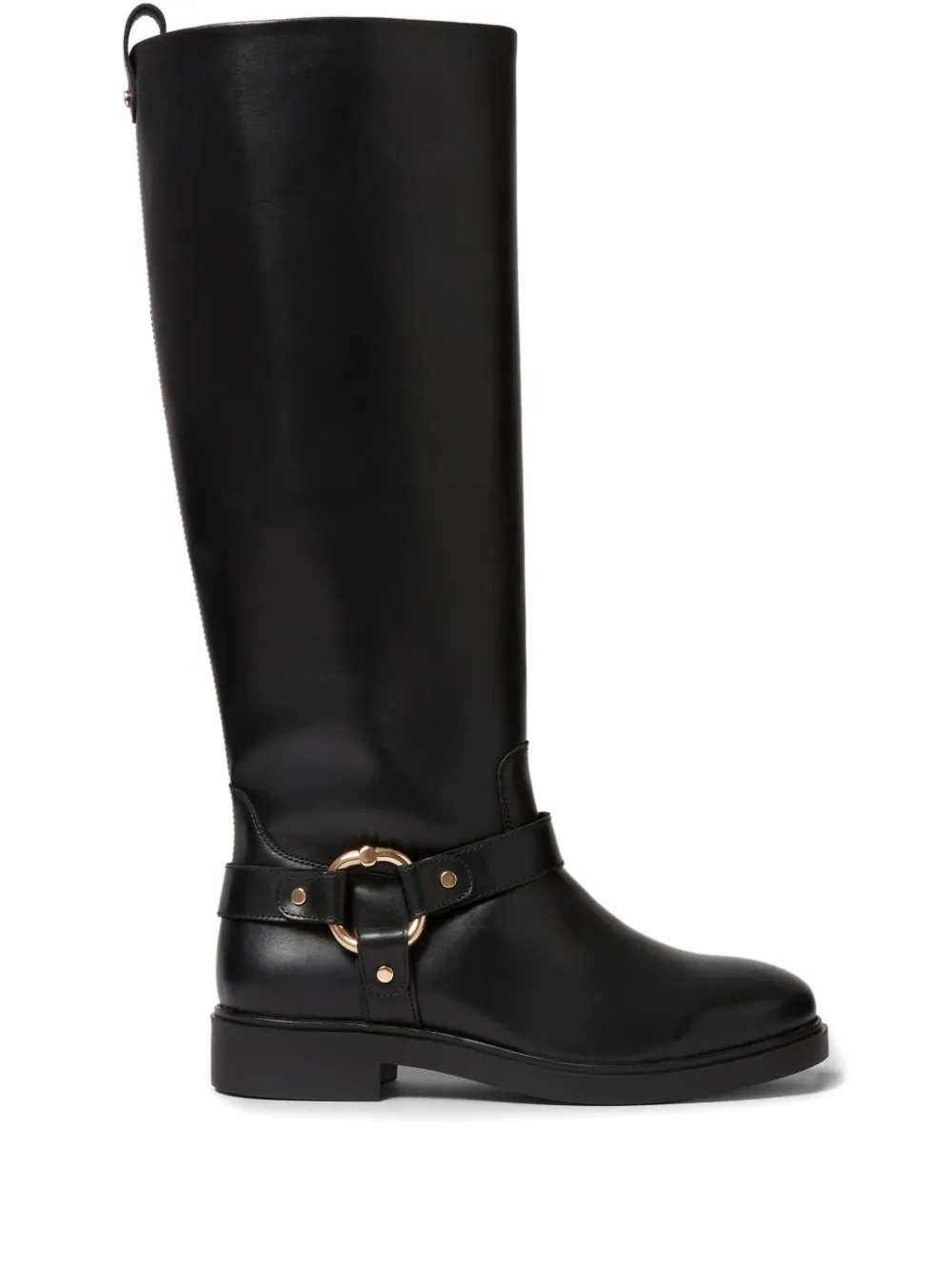 Claudie Pierlot ring-detail leather knee-high boots Black