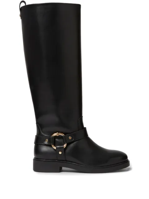 Claudie Pierlot ring-detail leather knee-high boots