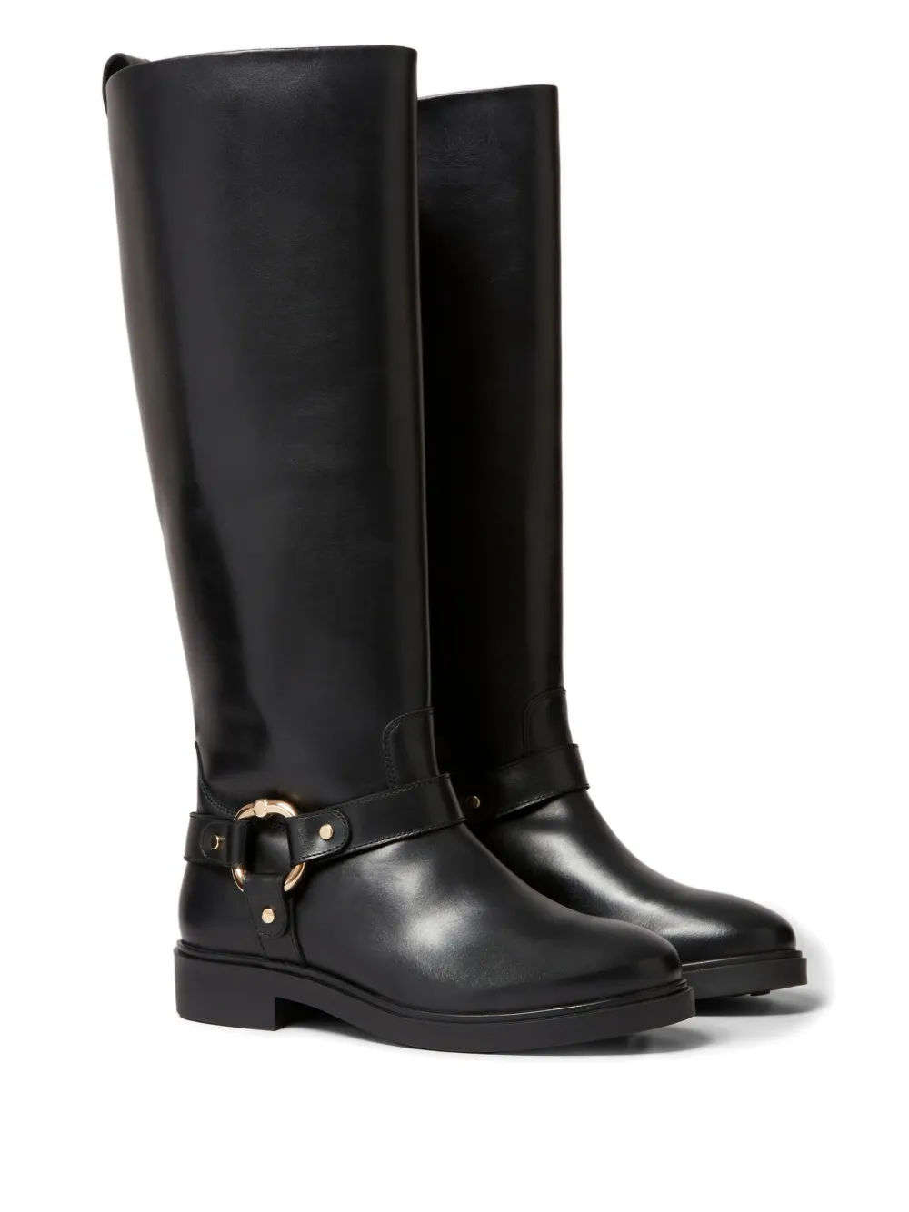 Claudie Pierlot ring-detail leather knee-high boots Black