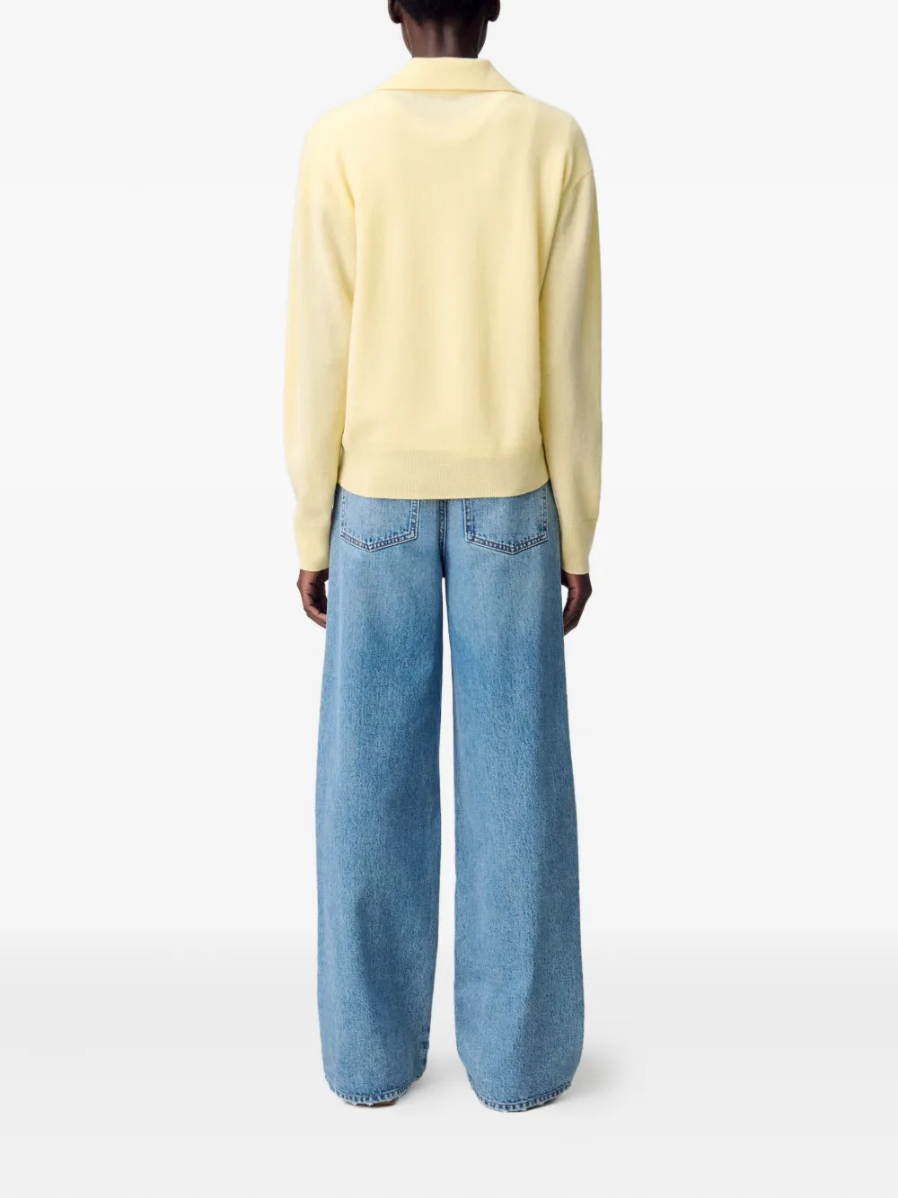 Claudie Pierlot Trui met geborduurd detail en polokraag Geel