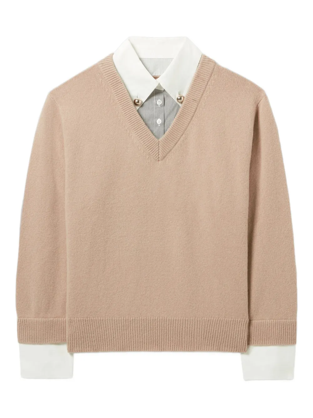 Claudie Pierlot Sweater met V-hals Beige