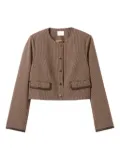 Claudie Pierlot houndstooth-pattern cropped jacket - Brown