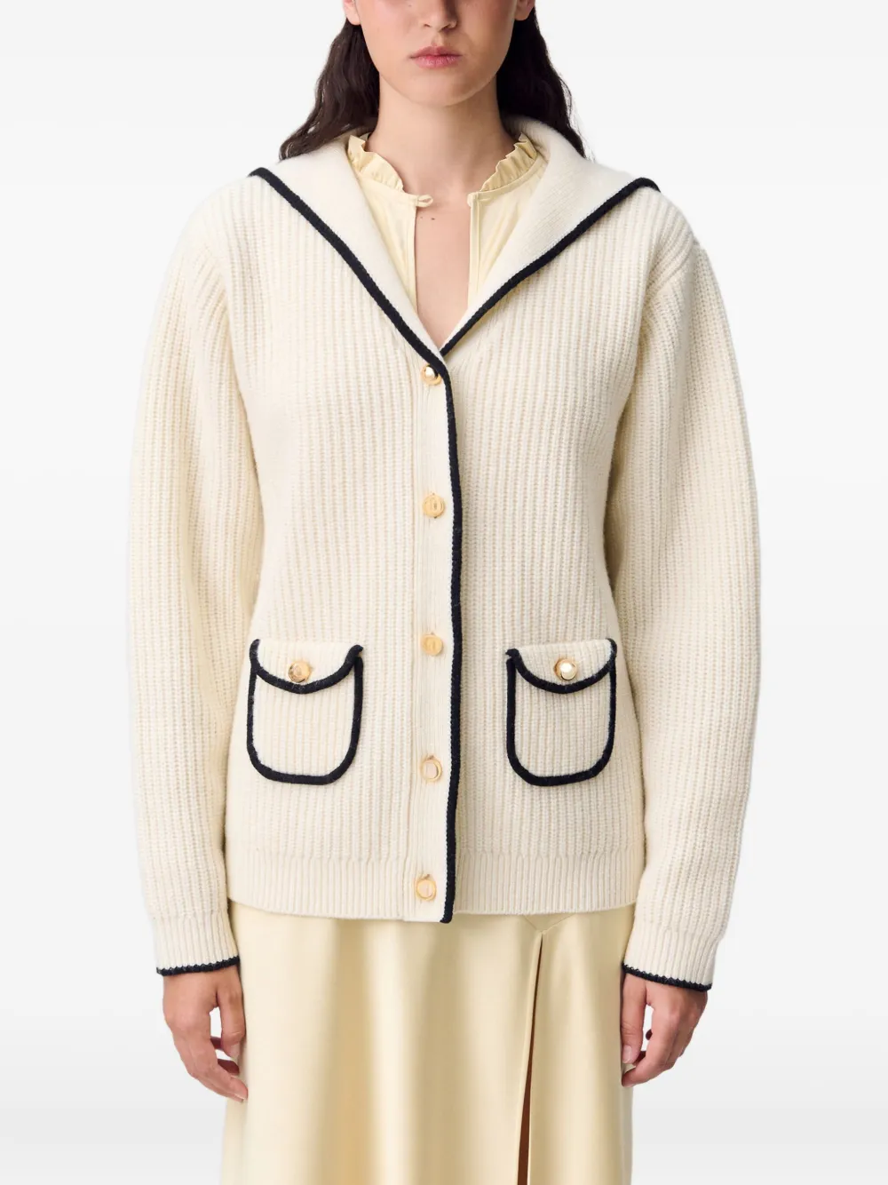 Claudie Pierlot Vest met contrasterende afwerking Wit