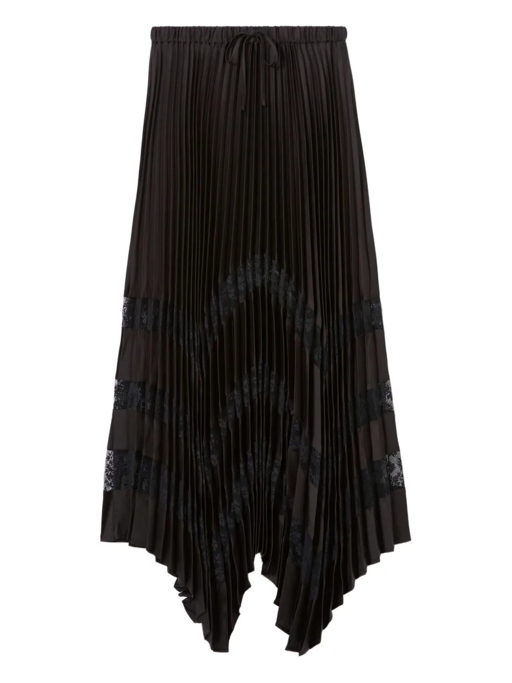 Claudie Pierlot pleated-design lace-insert maxi skirt | Black | Image 1