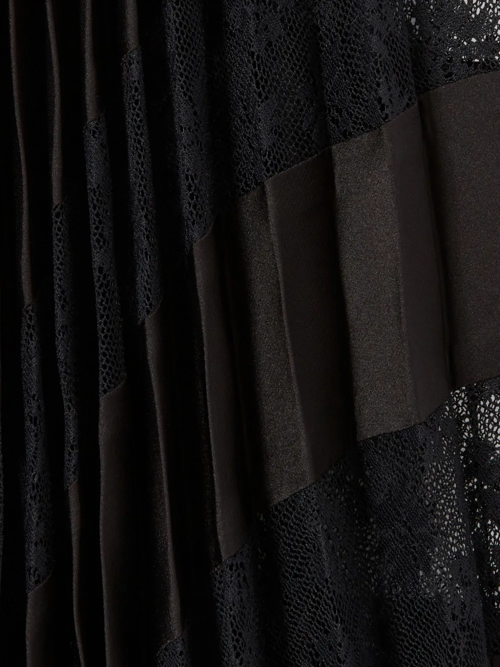 Claudie Pierlot Maxi-plooirok met kanten vlakken Zwart