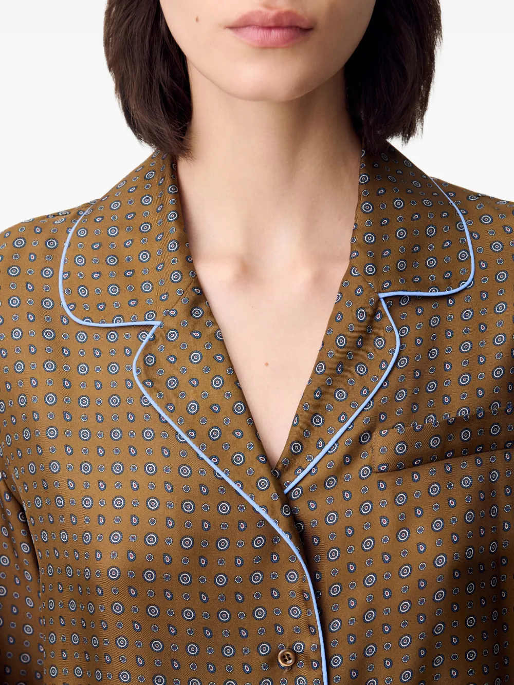Claudie Pierlot Blouse met stippen en afwerking Bruin